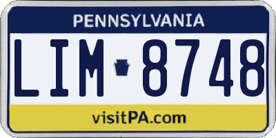 PA license plate LIM8748