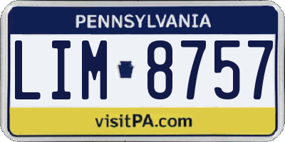PA license plate LIM8757