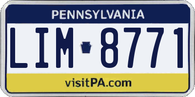 PA license plate LIM8771