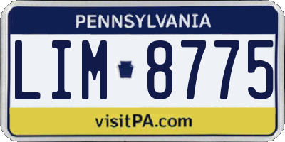PA license plate LIM8775