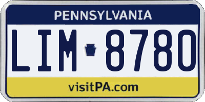PA license plate LIM8780