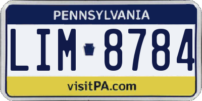 PA license plate LIM8784