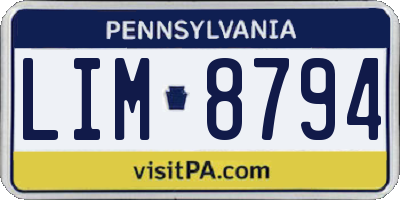PA license plate LIM8794