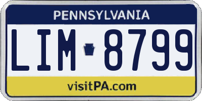 PA license plate LIM8799