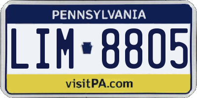 PA license plate LIM8805