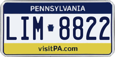 PA license plate LIM8822