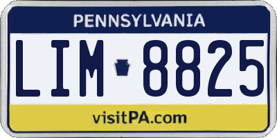 PA license plate LIM8825
