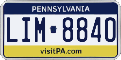 PA license plate LIM8840