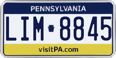 PA license plate LIM8845
