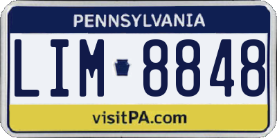 PA license plate LIM8848