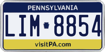 PA license plate LIM8854