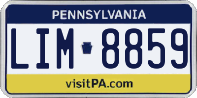 PA license plate LIM8859
