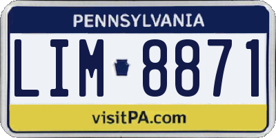 PA license plate LIM8871