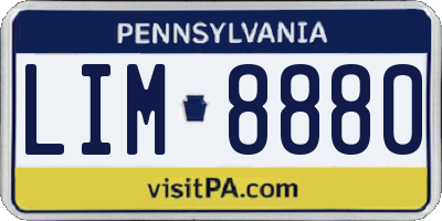 PA license plate LIM8880