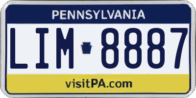PA license plate LIM8887