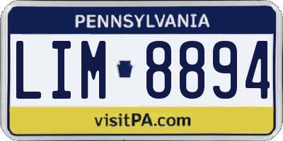 PA license plate LIM8894