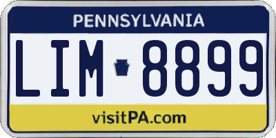 PA license plate LIM8899