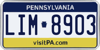 PA license plate LIM8903
