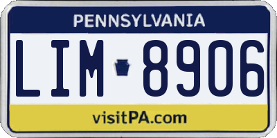 PA license plate LIM8906