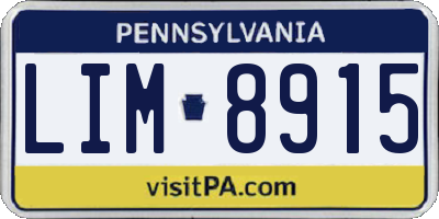 PA license plate LIM8915
