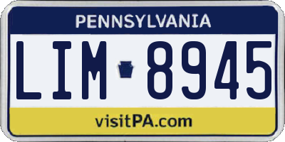 PA license plate LIM8945