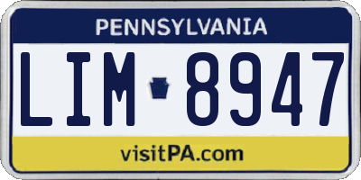 PA license plate LIM8947