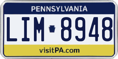 PA license plate LIM8948