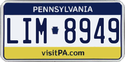 PA license plate LIM8949