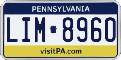 PA license plate LIM8960