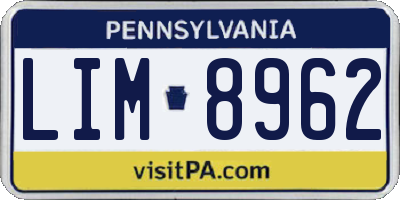 PA license plate LIM8962