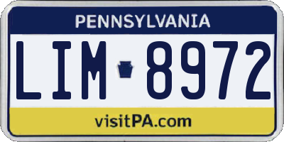 PA license plate LIM8972