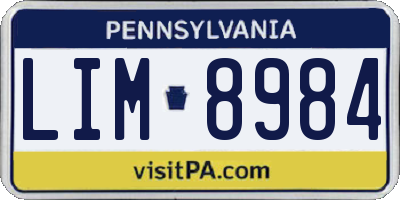 PA license plate LIM8984