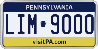 PA license plate LIM9000