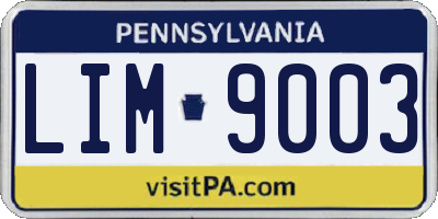 PA license plate LIM9003