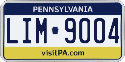 PA license plate LIM9004