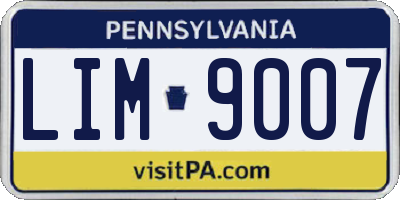 PA license plate LIM9007