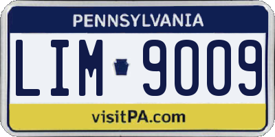 PA license plate LIM9009