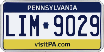 PA license plate LIM9029