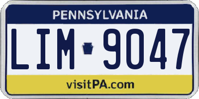 PA license plate LIM9047
