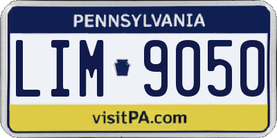 PA license plate LIM9050