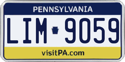PA license plate LIM9059
