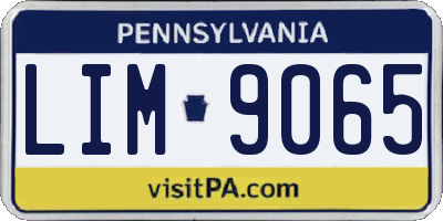 PA license plate LIM9065