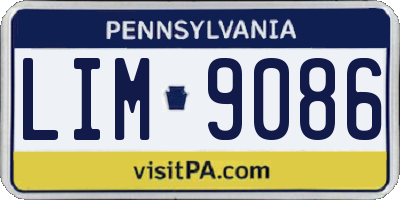 PA license plate LIM9086