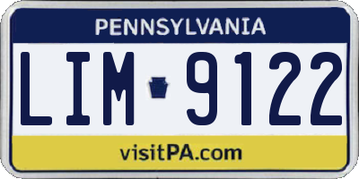 PA license plate LIM9122