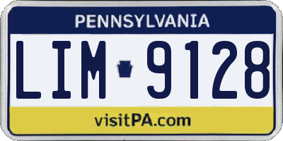 PA license plate LIM9128