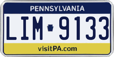 PA license plate LIM9133