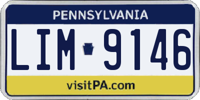 PA license plate LIM9146