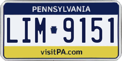 PA license plate LIM9151