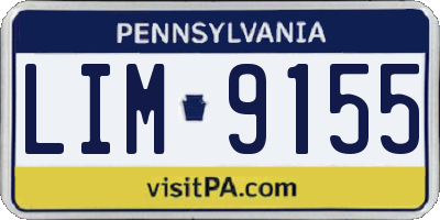 PA license plate LIM9155
