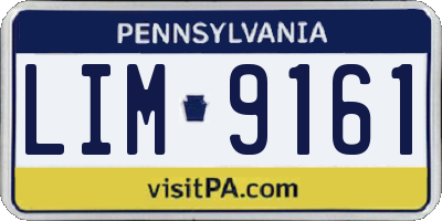 PA license plate LIM9161
